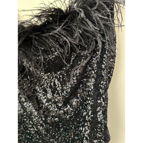 Free People x Amanda Uprichard Kieran Dress Sequin Black Sz XL New w/tags - Picture 3 of 9